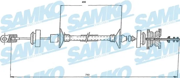 C0146C SAMKO Трос, управление сцеплением (фото 1)