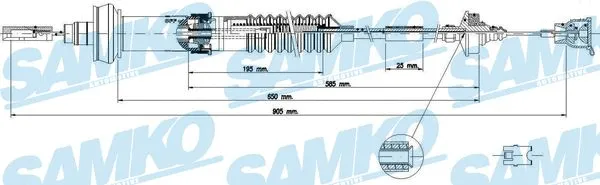 C0156C SAMKO Трос, управление сцеплением (фото 1)