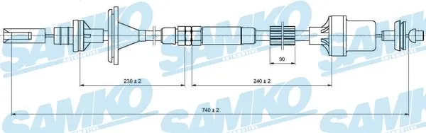 C0213C SAMKO Трос, управление сцеплением (фото 1)