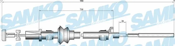 C0221C SAMKO Трос, управление сцеплением (фото 1)