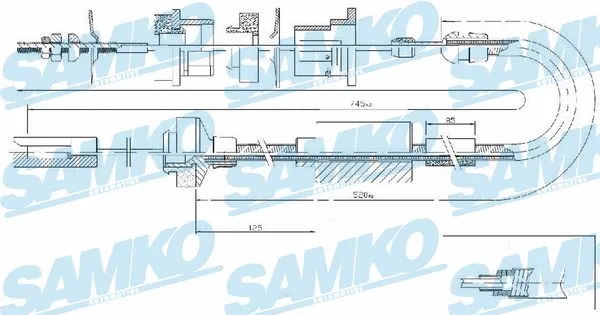 C0335C SAMKO Трос, управление сцеплением (фото 1)