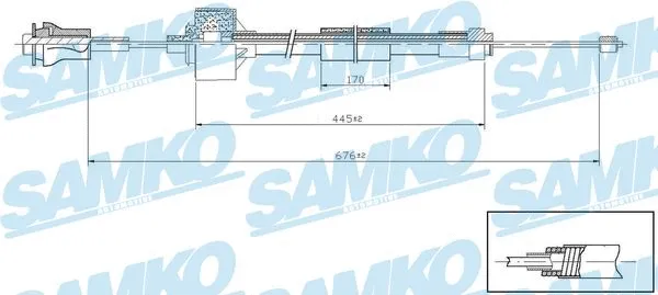 C0426C SAMKO Трос, управление сцеплением (фото 1)