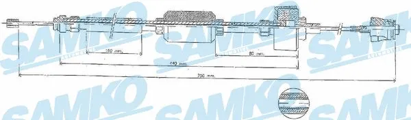 C0427C SAMKO Трос, управление сцеплением (фото 1)
