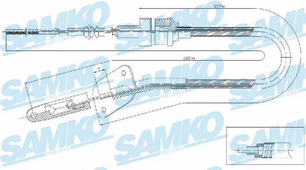 C0463C SAMKO Трос, управление сцеплением (фото 1)