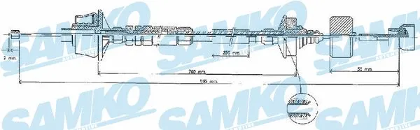 C0537C SAMKO Трос, управление сцеплением (фото 1)