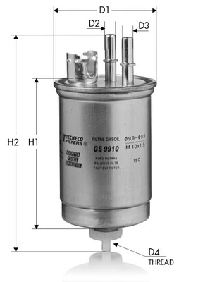 GS9910 TECNECO FILTERS Топливный фильтр (фото 3)