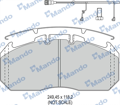 MBF016101 MANDO Комплект тормозных колодок, дисковый тормоз (фото 1)