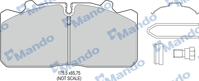 MBF016060 MANDO Комплект тормозных колодок, дисковый тормоз (фото 1)