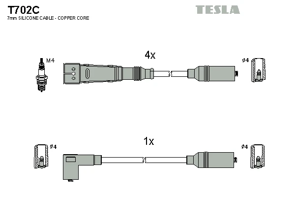 T702C TESLA Комплект проводов зажигания (фото 2)