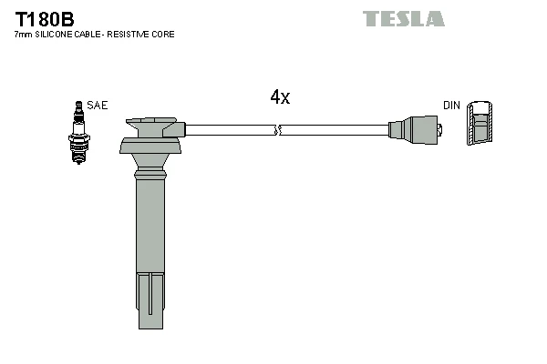 T180B TESLA Комплект проводов зажигания (фото 1)