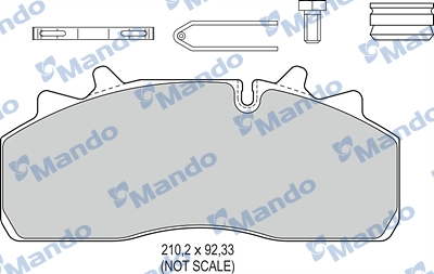MBF016069 MANDO Комплект тормозных колодок, дисковый тормоз (фото 1)