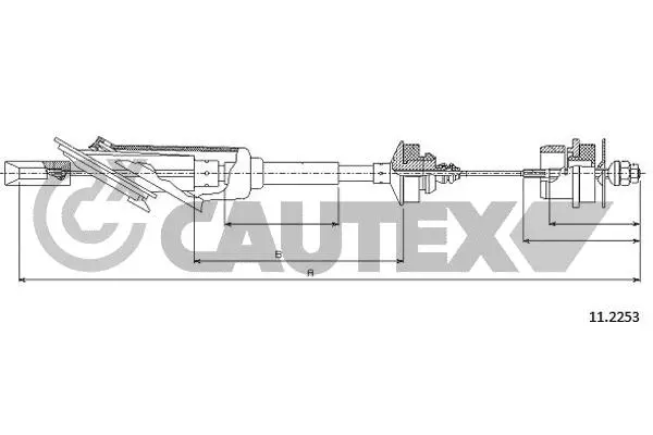 038077 CAUTEX Трос, управление сцеплением (фото 1)