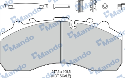 MBF016061 MANDO Комплект тормозных колодок, дисковый тормоз (фото 1)