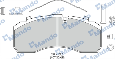 MBF016080 MANDO Комплект тормозных колодок, дисковый тормоз (фото 1)
