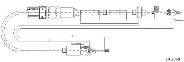10.2968 CABOR Трос, управление сцеплением (фото 1)