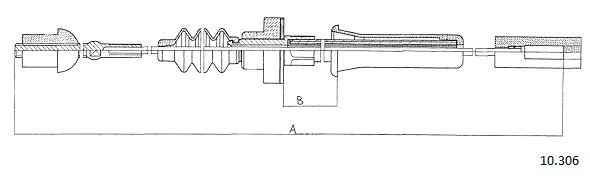 10.306 CABOR Трос, управление сцеплением (фото 1)