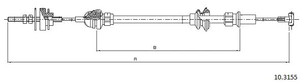 10.3155 CABOR Трос, управление сцеплением (фото 1)