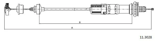 11.3028 CABOR Трос, управление сцеплением (фото 1)