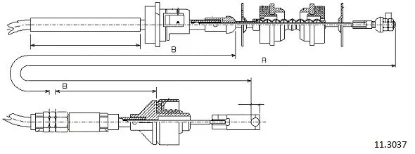 11.3037 CABOR Трос, управление сцеплением (фото 1)