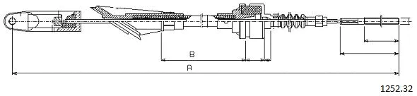 1252.32 CABOR Трос, управление сцеплением (фото 1)
