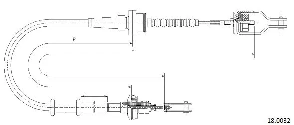 18.0032 CABOR Трос, управление сцеплением (фото 1)