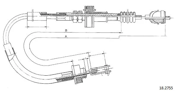 18.2755 CABOR Трос, управление сцеплением (фото 1)