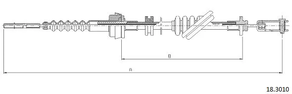 18.3010 CABOR Трос, управление сцеплением (фото 1)