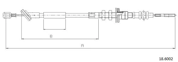 18.6002 CABOR Трос, управление сцеплением (фото 1)