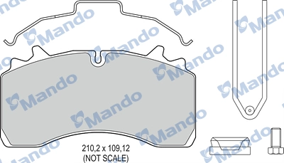 MBF016068 MANDO Комплект тормозных колодок, дисковый тормоз (фото 1)