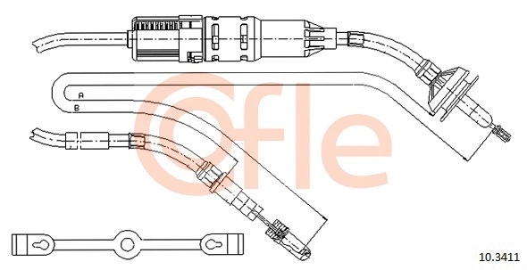 10.3411 COFLE Трос, управление сцеплением (фото 1)