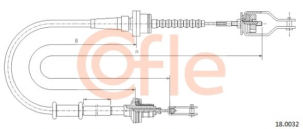 18.0032 COFLE Трос, управление сцеплением (фото 1)
