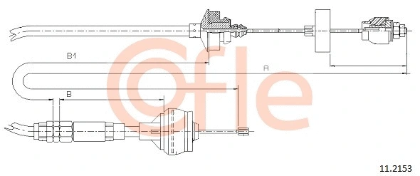92.11.2153 COFLE Трос, управление сцеплением (фото 1)