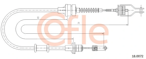 92.18.0072 COFLE Трос, управление сцеплением (фото 1)