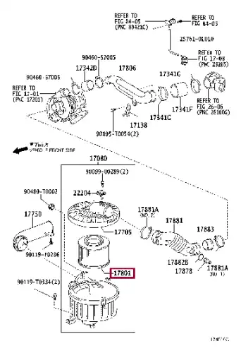 17801-0C020 TOYOTA Фильтр воздушный 17801-0c020 (фото 1)