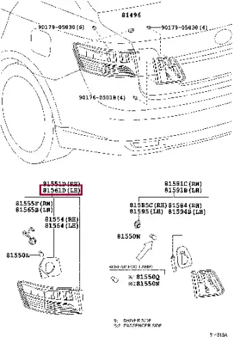 81561-05270 TOYOTA Фонарь задний (фото 1)