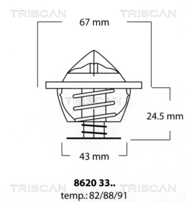 8620 3388 TRISCAN Термостат, охлаждающая жидкость (фото 6)