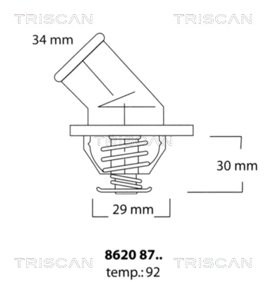 8620 8792 TRISCAN Термостат, охлаждающая жидкость (фото 6)