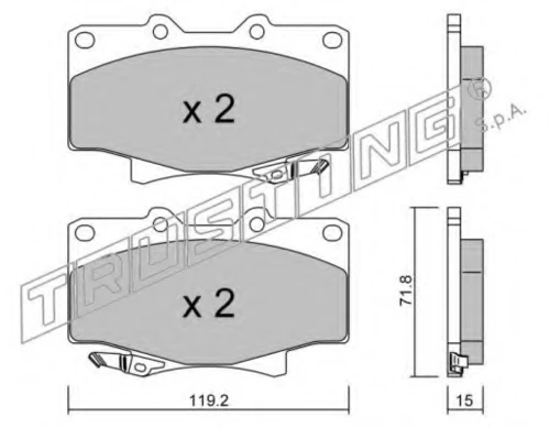 156.0 TRUSTING Комплект тормозных колодок, дисковый тормоз (фото 2)