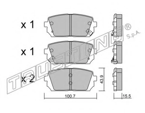 800.0 TRUSTING Комплект тормозных колодок, дисковый тормоз (фото 2)