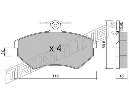 052.0 TRUSTING Комплект тормозных колодок, дисковый тормоз (фото 2)