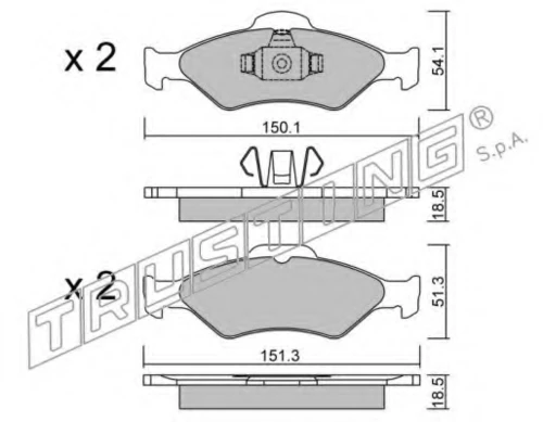 324.0 TRUSTING Комплект тормозных колодок, дисковый тормоз (фото 2)