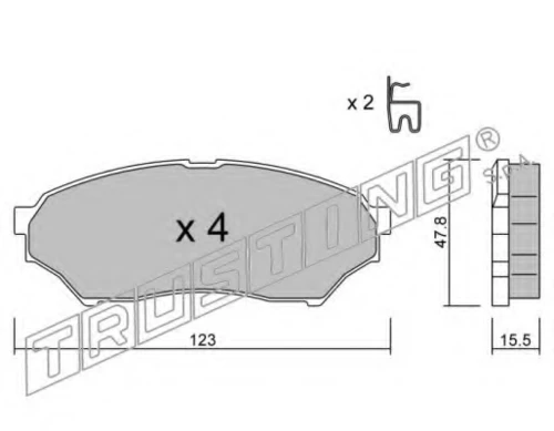 412.0 TRUSTING Комплект тормозных колодок, дисковый тормоз (фото 2)