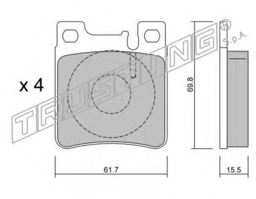 583.0 TRUSTING Комплект тормозных колодок, дисковый тормоз (фото 2)