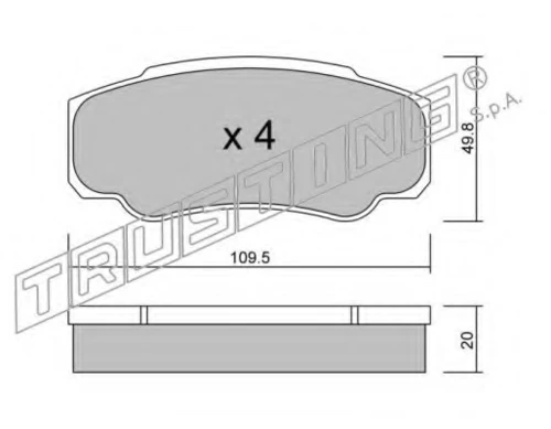548.0 TRUSTING Комплект тормозных колодок, дисковый тормоз (фото 2)