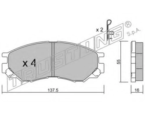416.0 TRUSTING Комплект тормозных колодок, дисковый тормоз (фото 2)