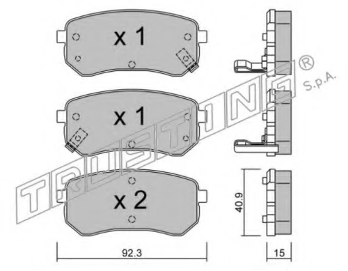 831.0 TRUSTING Комплект тормозных колодок, дисковый тормоз (фото 2)
