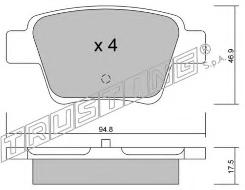 655.0 TRUSTING Комплект тормозных колодок, дисковый тормоз (фото 2)