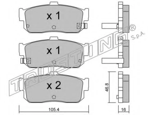 200.1 TRUSTING Комплект тормозных колодок, дисковый тормоз (фото 2)