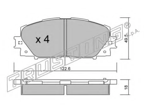 761.0 TRUSTING Комплект тормозных колодок, дисковый тормоз (фото 2)