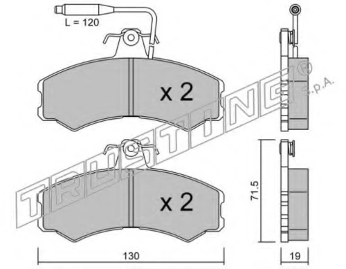033.0 TRUSTING Комплект тормозных колодок, дисковый тормоз (фото 2)
